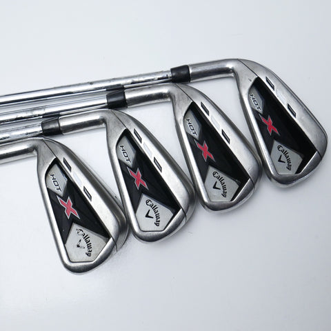 Used Callaway X Hot 2013 Iron Set / 4 - SW / Stiff Flex / Left-Handed