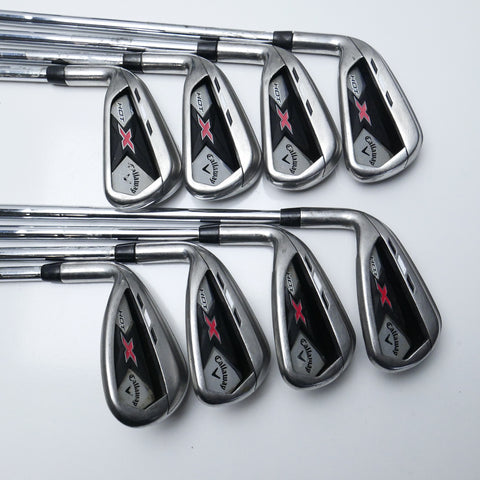 Used Callaway X Hot 2013 Iron Set / 4 - SW / Stiff Flex / Left-Handed