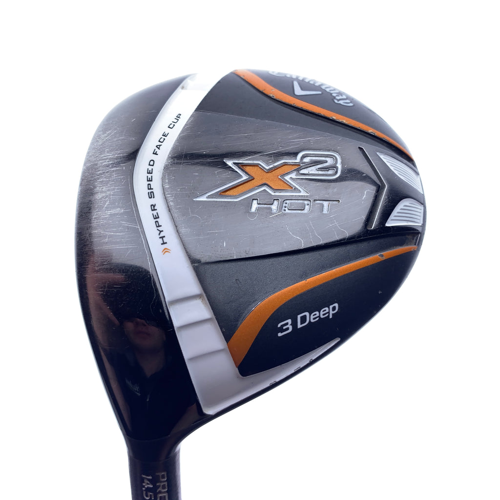 Used Callaway X2 Hot Deep 3 Fairway Wood / 14.5 Degrees /Stiff Flex/Left-Hand