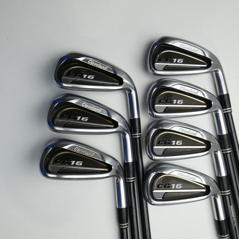 Used Cleveland CG16 Satin Chrome Iron Set / 4 - PW / Regular Flex