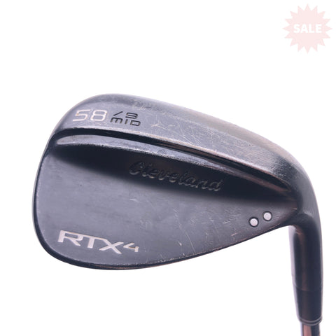 Used Cleveland RTX 4 Black Satin Lob Wedge / 58 Degrees / S400 Stiff Flex