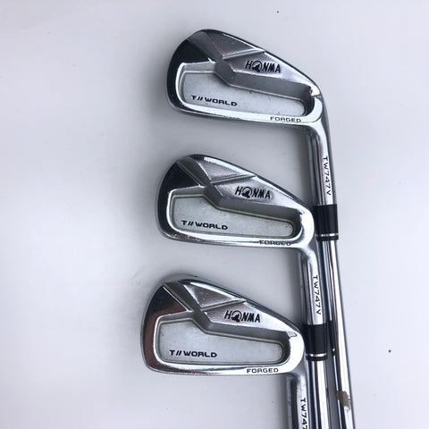 Used Honma TW747 V Iron Set / 5 - PW / Dynamic Gold AMT White Regular Flex