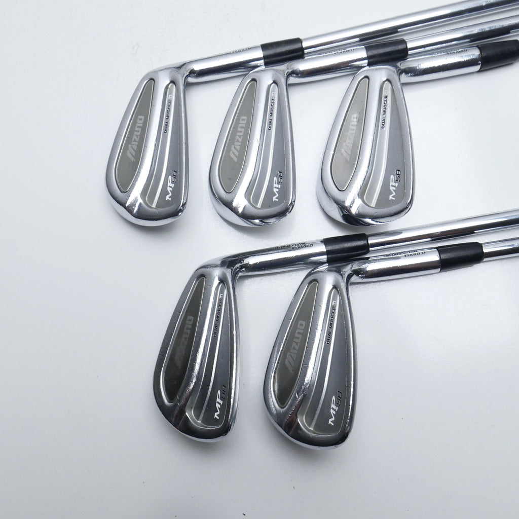 Used Mizuno MP-58 Iron Set / 6 - PW / Stiff Flex