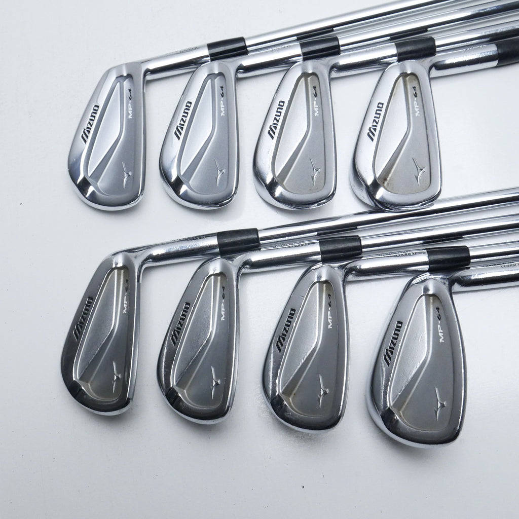Used Mizuno MP-64 Iron Set / 3 - PW / Stiff Flex