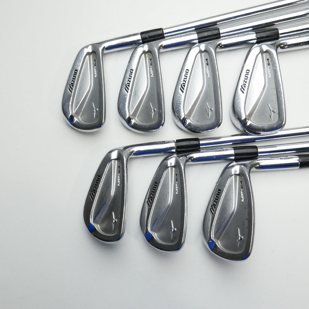 Used Mizuno MP-64 Iron Set / 4 - PW / Stiff Flex