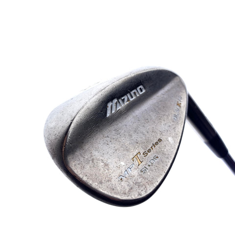 Used Mizuno MP-T Series Black Nickel 2008 Gap Wedge / 51.0 Degrees / Wedge Flex