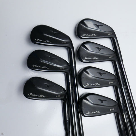 Used Mizuno Pro 225 Black Limited Edition Iron Set / 4 - PW / Stiff Flex