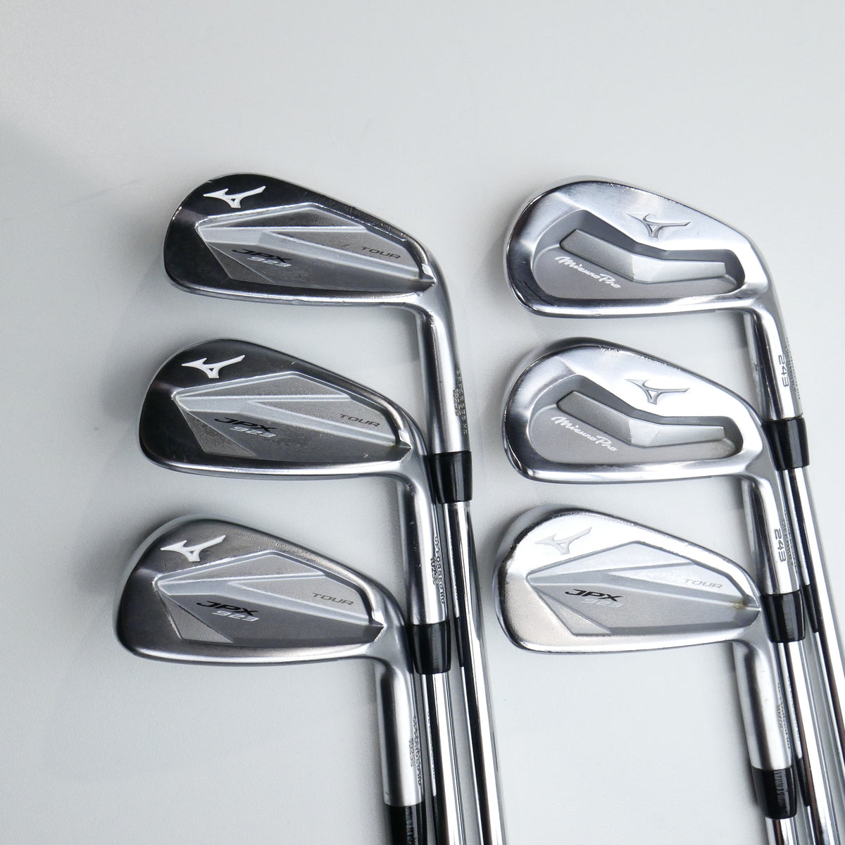 Used Mizuno Pro 243 & JPX 923 Tour Combo Iron Set / 5 - PW / X-Stiff Flex