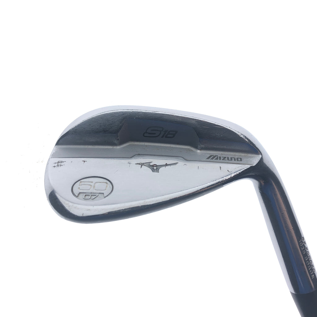 Used Mizuno S18 White Satin Gap Wedge / 50.0 Degrees / Wedge Flex