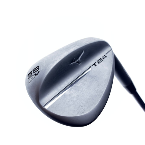 Used Mizuno T24 White Satin Lob Wedge / 58.0 Degrees / Stiff Flex