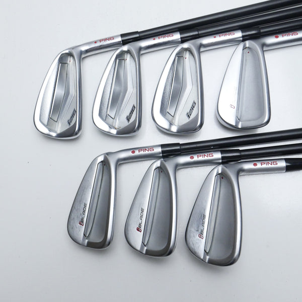 Used Ping i210 & iBlade Combo Iron Set / 3 - 9 IRON / X-Stiff Flex