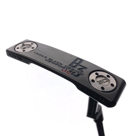 Used Scotty Cameron Limited Edition Triple Black B3 Newport 2 Putter / 35.0 Inc