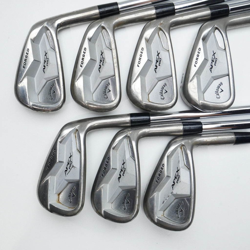 Used TOUR ISSUE Callaway Apex Pro 19 RAW Iron Set / 3 - 9 IRON / X-Stiff Flex