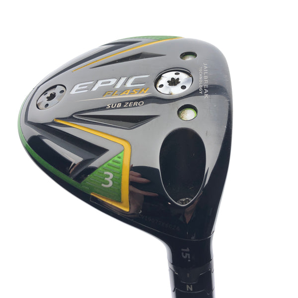 Used TOUR ISSUE Callaway EPIC Flash Sub Zero 3 Fairway Wood / 15 Deg / TX Flex