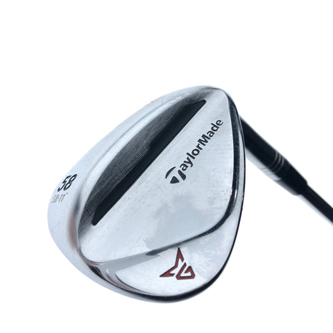 Used TaylorMade Milled Grind 2 Chrome Lob Wedge / 58.0 Degrees / Stiff Flex