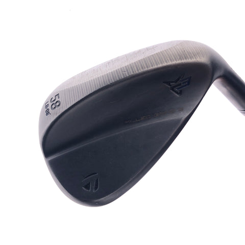 Used TaylorMade Milled Grind 3 Black Lob Wedge / 58.0 Degrees / Stiff Flex