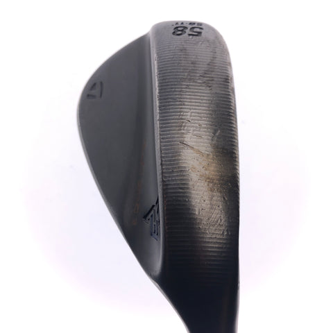 Used TaylorMade Milled Grind 3 Black Lob Wedge / 58.0 Degrees / Stiff Flex