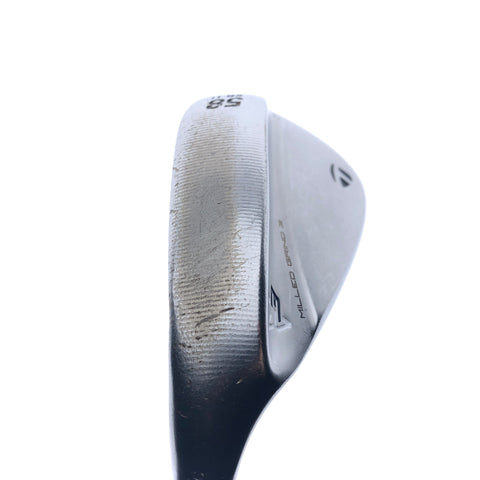 Used TaylorMade Milled Grind 3 Lob Wedge / 58 Degrees / Stiff Flex / Left-Handed