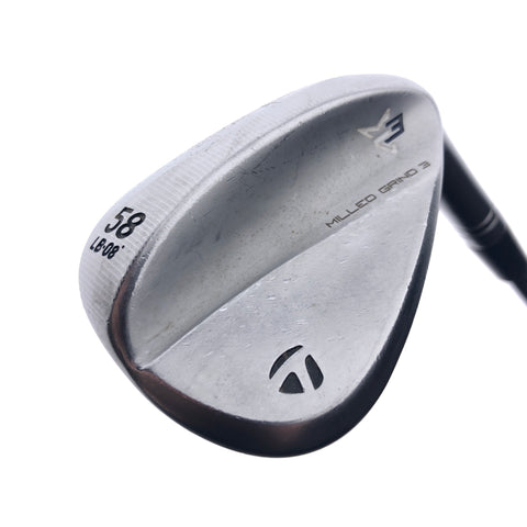 Used TaylorMade Milled Grind 3 Lob Wedge / 58.0 Degrees / Regular Flex