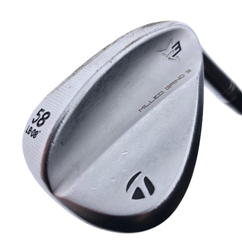 Used TaylorMade Milled Grind 3 Lob Wedge / 58.0 Degrees / Stiff Flex