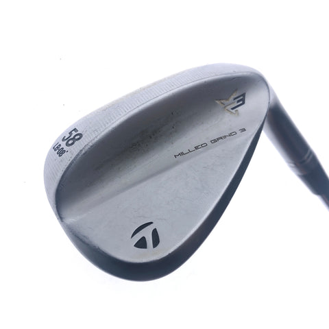 Used TaylorMade Milled Grind 3 Lob Wedge / 58.0 Degrees / Stiff Flex