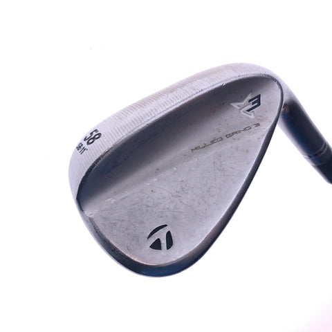 Used TaylorMade Milled Grind 3 Lob Wedge / 58.0 Degrees / Stiff Flex