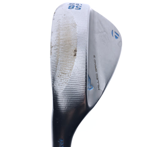 Used TaylorMade Milled Grind 3 Lob Wedge / 58.0 Degrees / X-Stiff Flex / Left-H