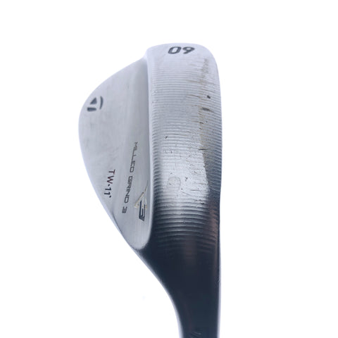 Used TaylorMade Milled Grind 3 TW Lob Wedge / 60.0 Degrees / Stiff Flex