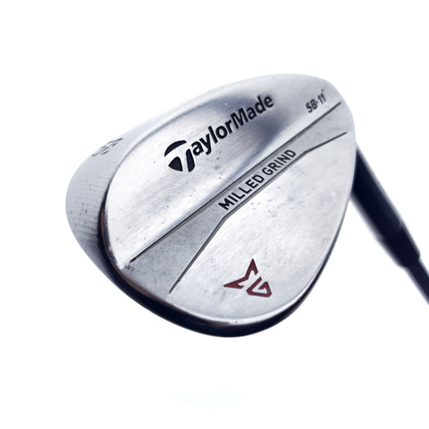 Used TaylorMade Milled Grind Satin Chrome Lob Wedge / 58.0 Degrees / Wedge Flex