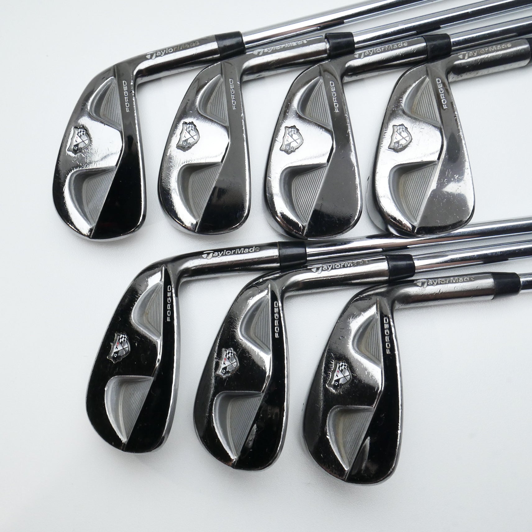 Used TaylorMade RAC TP MB Smoke Iron Set / 4 - PW / Stiff Flex