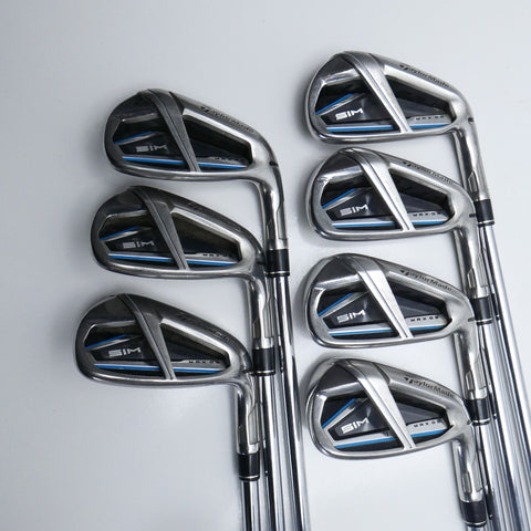 Used TaylorMade SIM Max OS Iron Set / 5 - PW + AW / Regular Flex