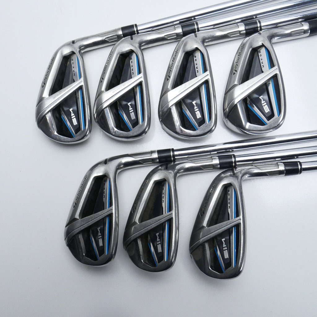 Used TaylorMade SIM Max OS Iron Set / 5 - PW + AW / Regular Flex