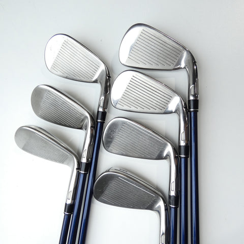 Used TaylorMade SIM Max OS Iron Set / 5 - PW + AW / Stiff Flex / Left-Handed