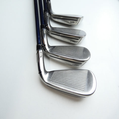 Used TaylorMade SIM Max OS Iron Set / 5 - PW + AW / Stiff Flex / Left-Handed