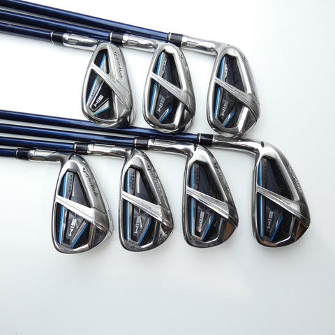 Used TaylorMade SIM Max OS Iron Set / 5 - PW + AW / Stiff Flex / Left-Handed