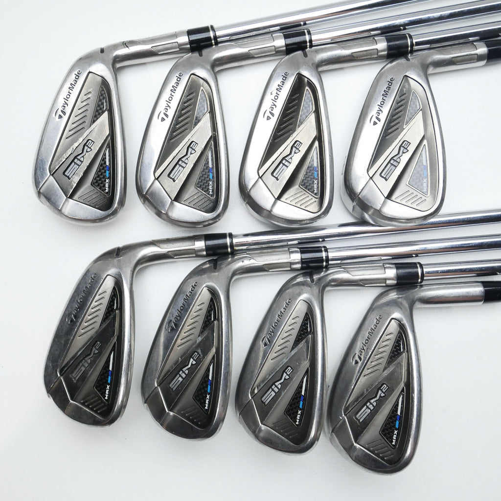 Used TaylorMade Sim2 Max Iron Set / 5 - SW + AW / Stiff Flex