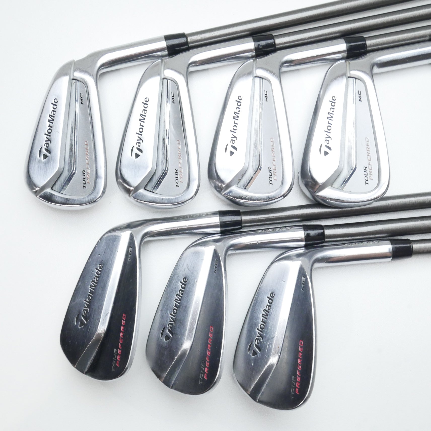 Used TaylorMade Tour Preferred MC & MB 2014 Combo Iron Set / 4 - PW / X-Stiff F