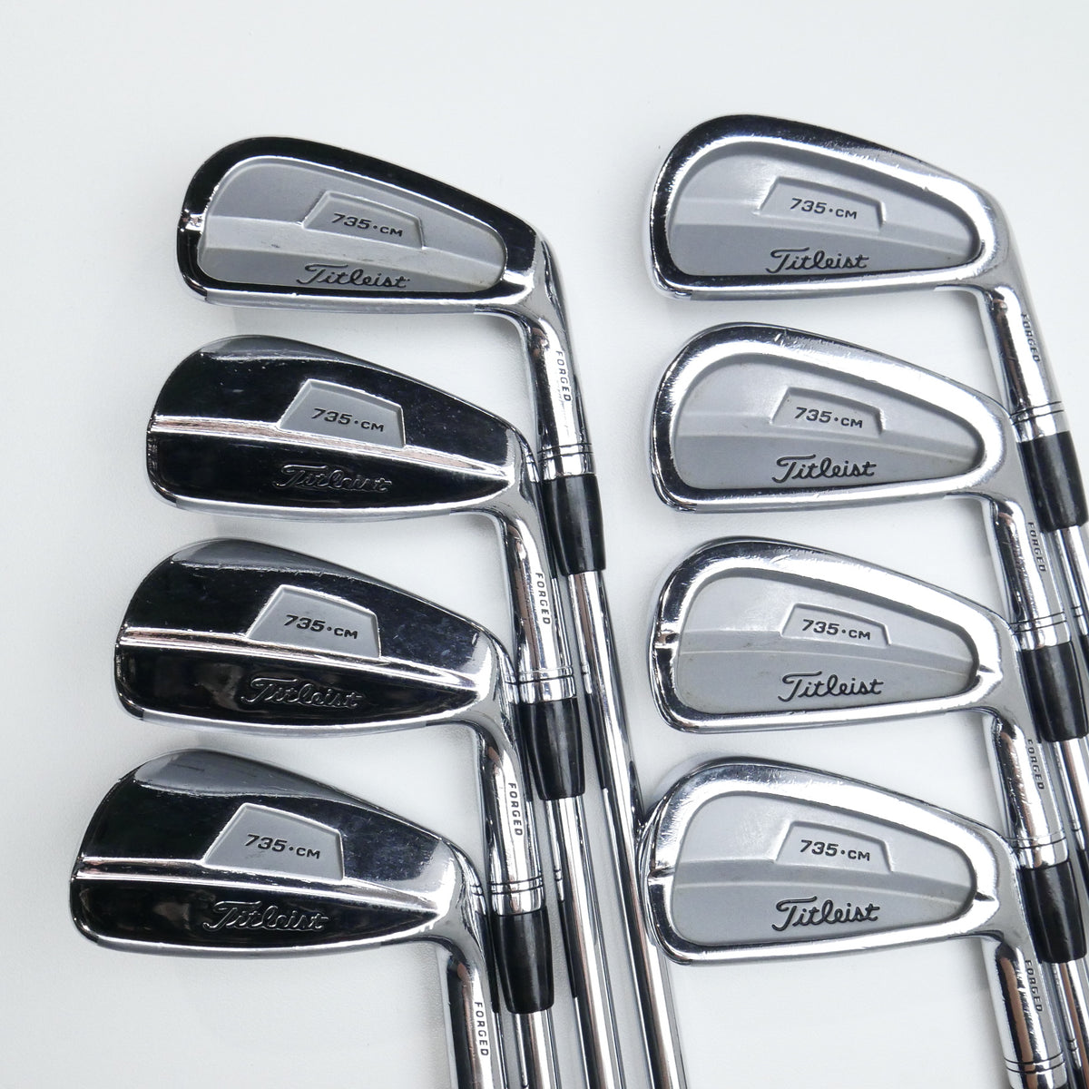 Used Titleist 735.CM Chrome Iron Set / 3 - PW / Stiff Flex