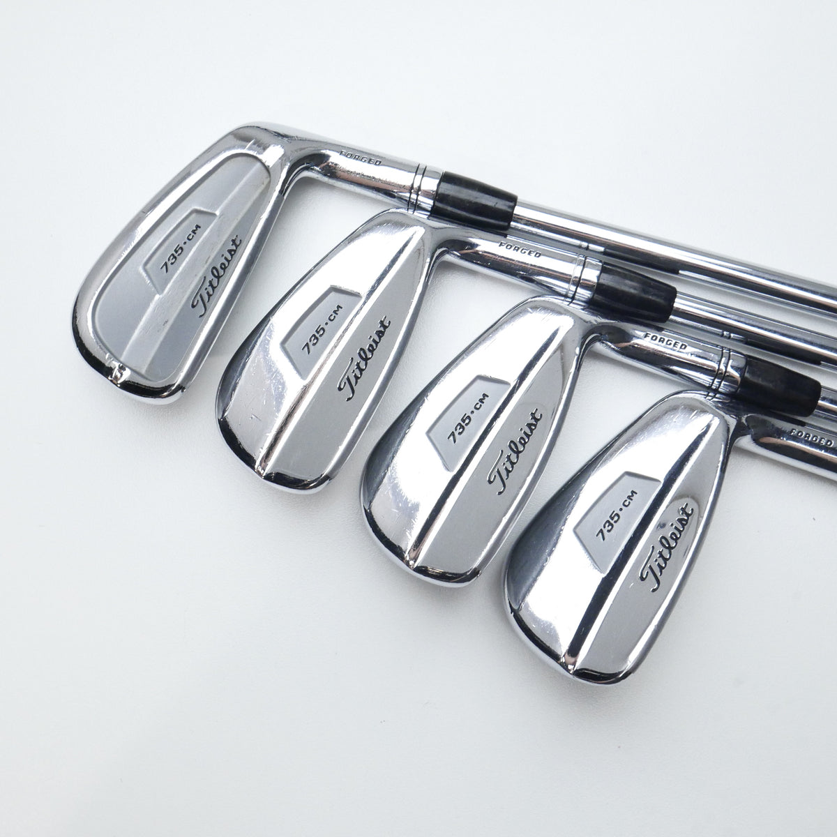 Used Titleist 735.CM Chrome Iron Set / 3 - PW / Stiff Flex
