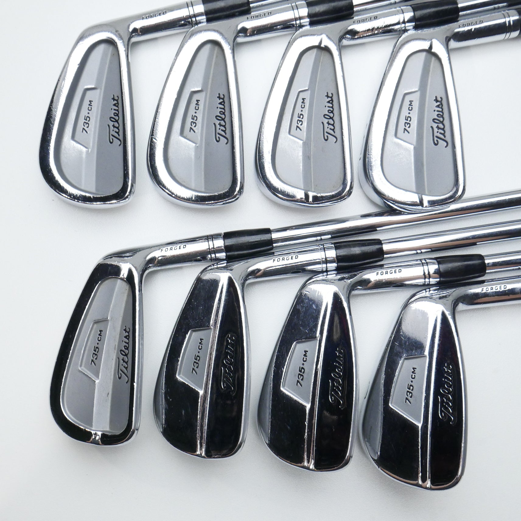 Used Titleist 735.CM Chrome Iron Set / 3 - PW / Stiff Flex