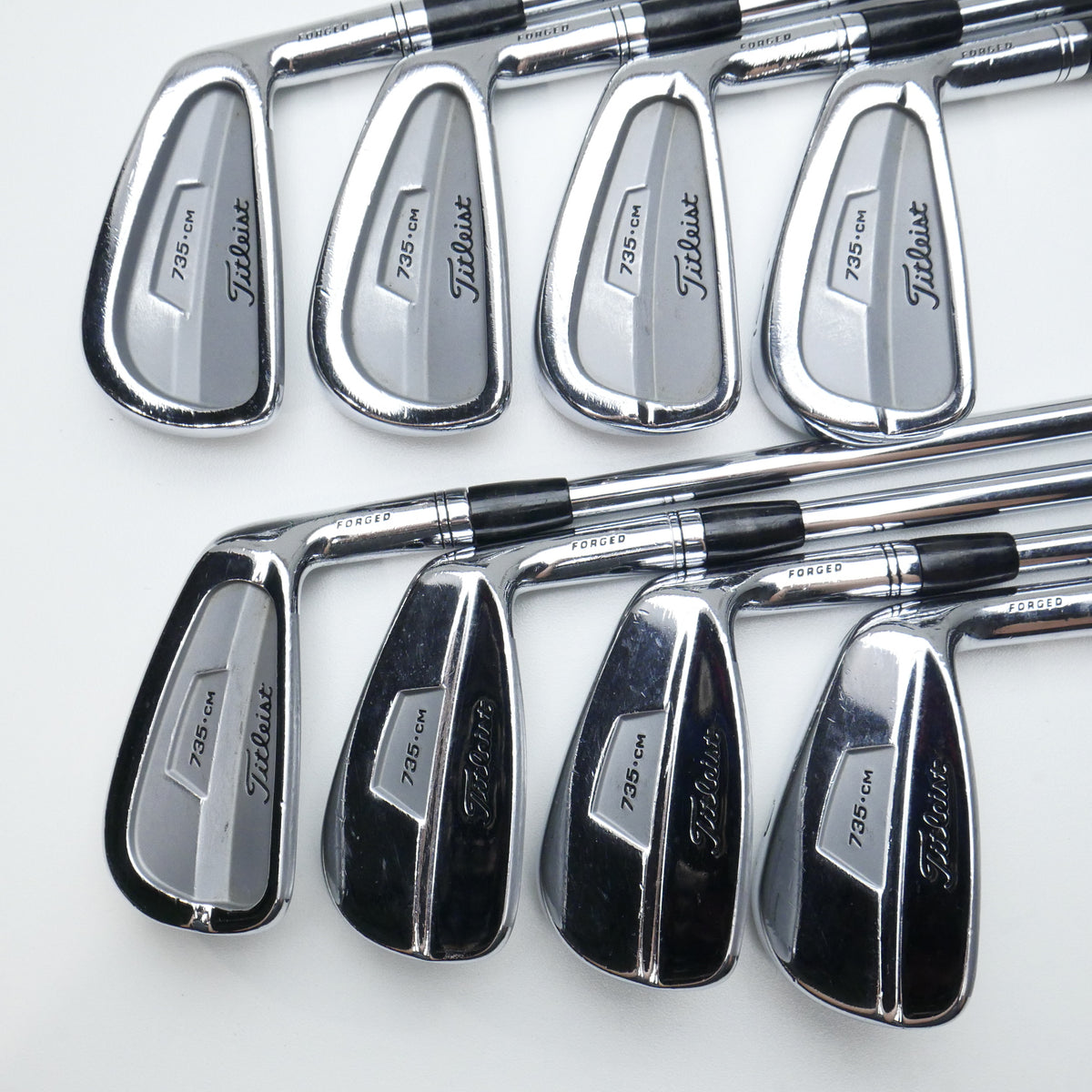 Used Titleist 735.CM Chrome Iron Set / 3 - PW / Stiff Flex
