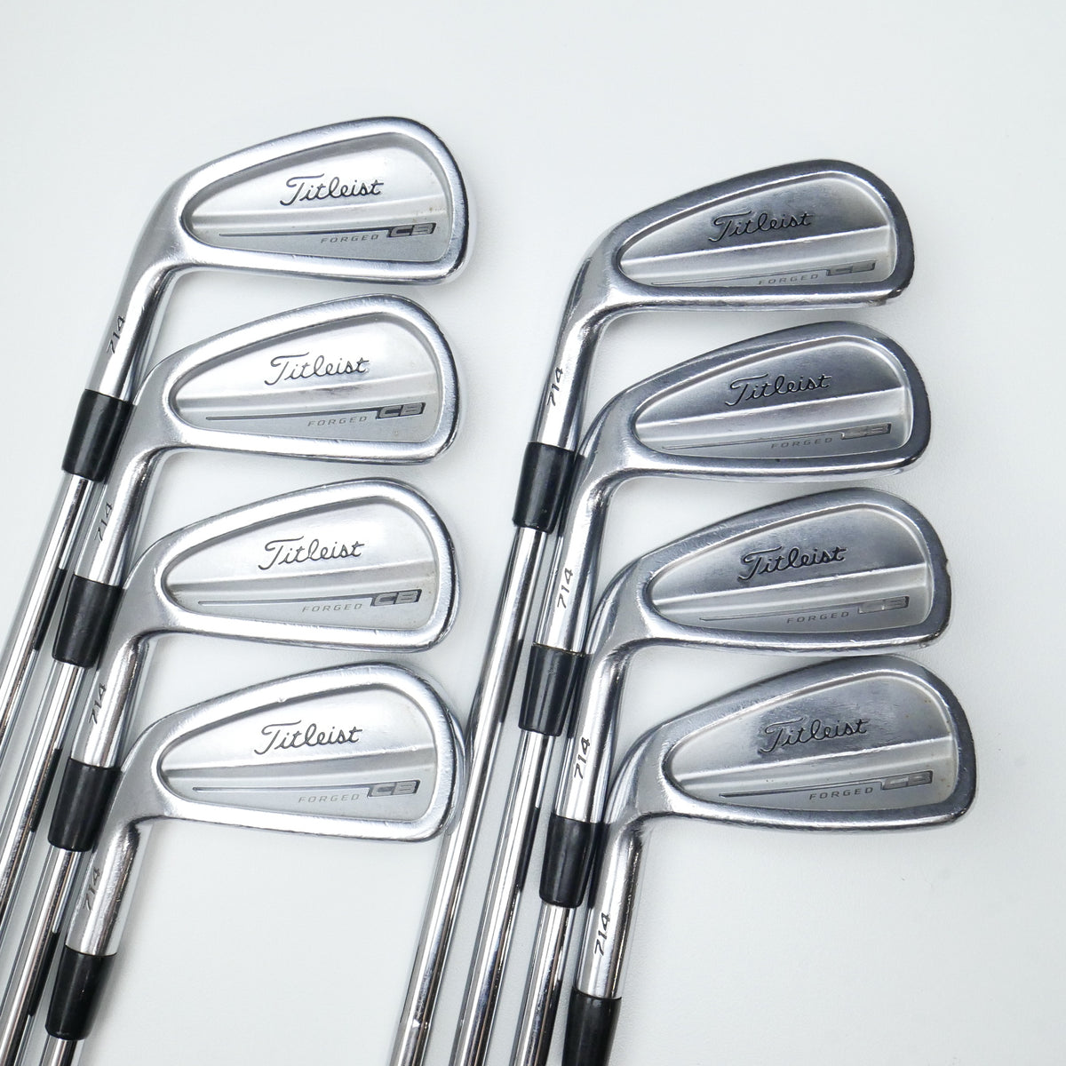 Used Titleist CB 714 Iron Set / 3 - PW / Stiff Flex / Left-Handed