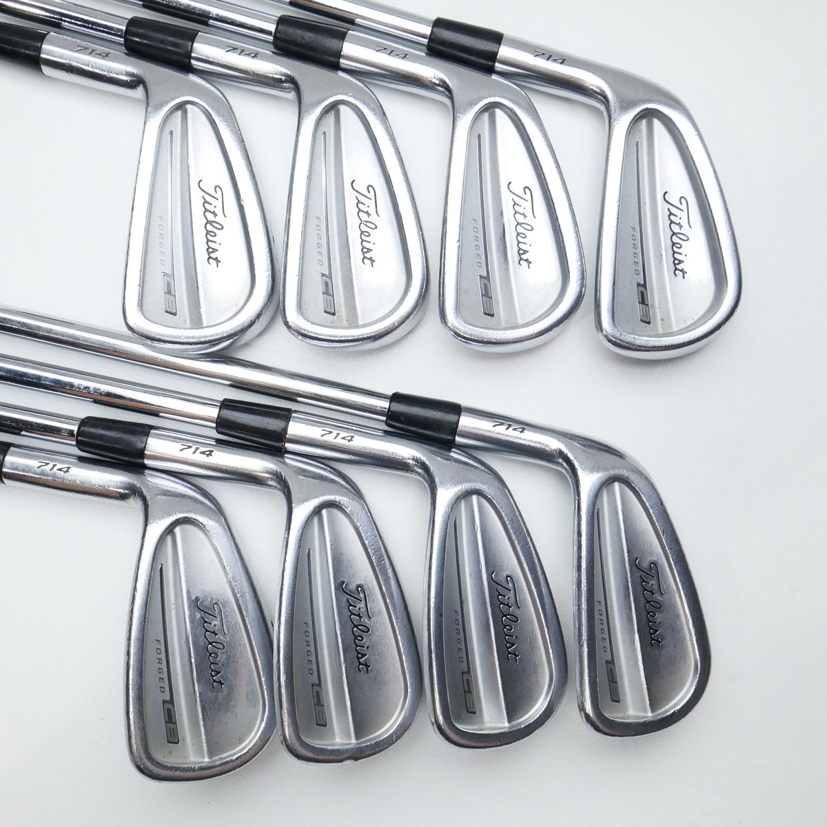 Used Titleist CB 714 Iron Set / 3 - PW / Stiff Flex / Left-Handed