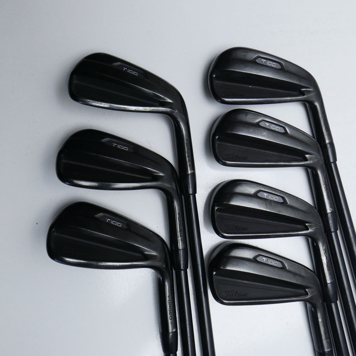 Used Titleist T100 2021 Black Iron Set / 4 - PW / Stiff Flex