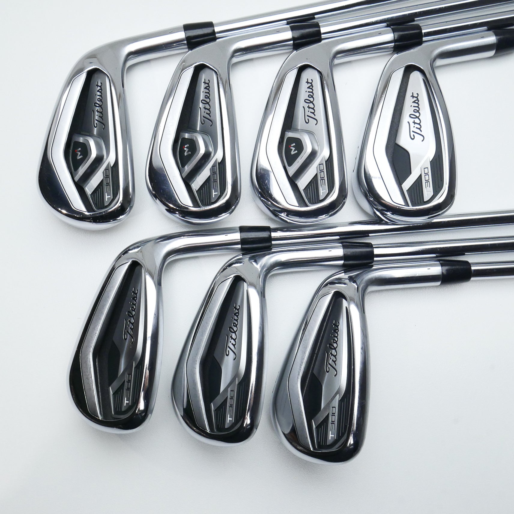 Used Titleist T300 2021 Iron Set / 5 - PW + AW / Stiff Flex