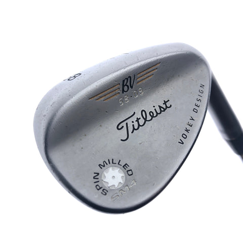 Used Titleist Vokey SM4 Chrome Lob Wedge / 58.0 Degrees / Wedge Flex