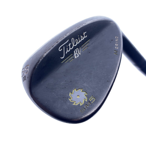 Used Titleist Vokey SM5 Raw Black Lob Wedge / 58.0 Degrees / Wedge Flex
