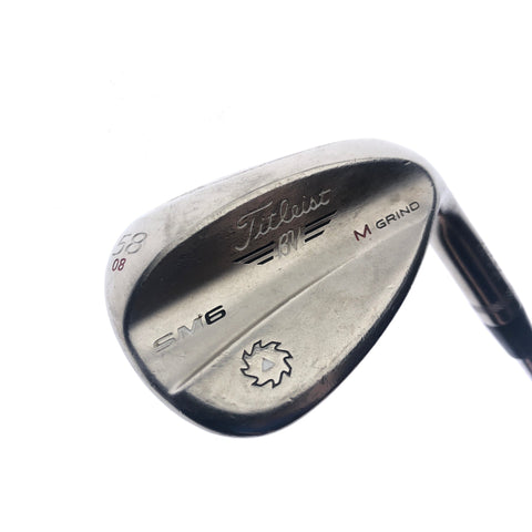 Used Titleist Vokey SM6 Steel Grey Lob Wedge / 58.0 Degrees / Wedge Flex
