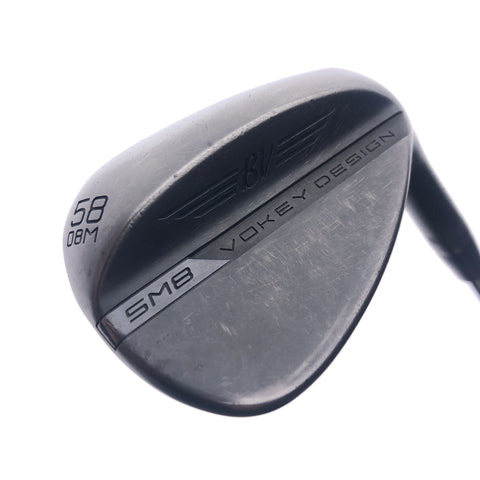Used Titleist Vokey SM8 Jet Black Lob Wedge / 58.0 Degrees / Wedge Flex