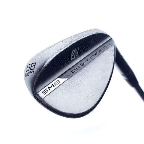 Used Titleist Vokey SM8 Tour Chrome Lob Wedge / 58.0 Degrees / Wedge Flex